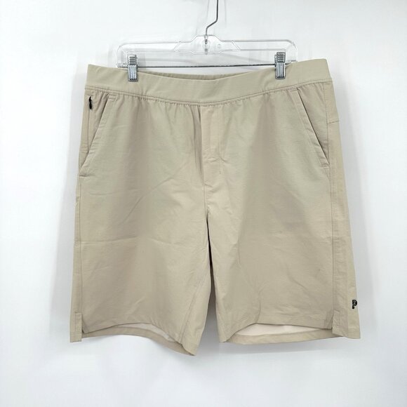PUBLIC REC shorts gym training athletic sports drawstring waist pockets tan 38 - Picture 1 of 9